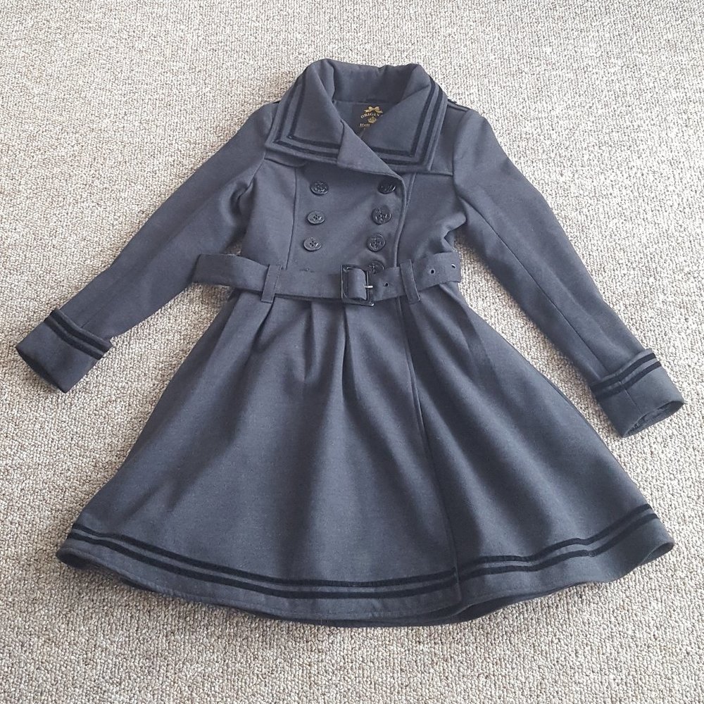 Hell Bunny Millie Coat, double-breasted, army style, fit and flare